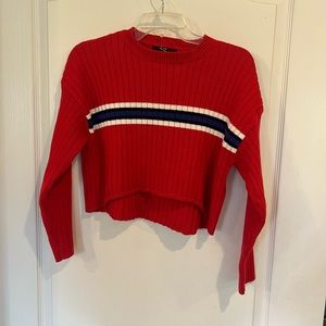 Women’s forever 21 Vintage Style Striped Pattern Cropped sweater size small